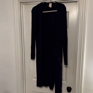 Faded Glory Long Open-Front Cardigan Dress - Black